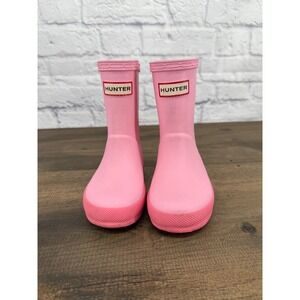 Hunter Kids Pink Rubber Rain Boots Size US 6 7 Toddler Preppy Outdoors Play Shoe